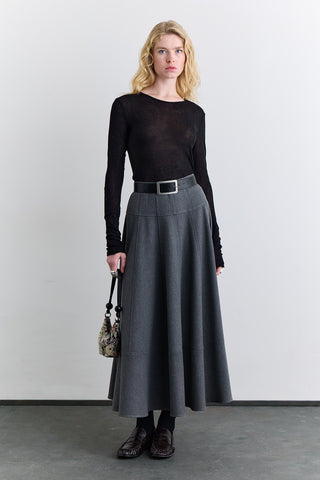 Structured Wide Skirt Grey
