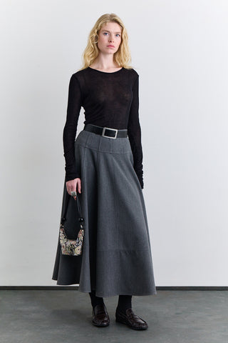 Structured Wide Skirt Grey