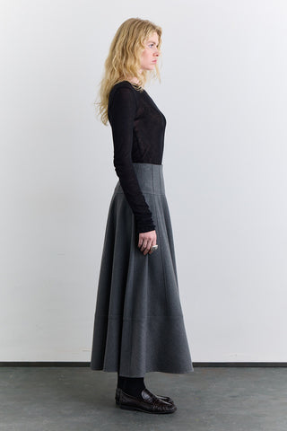 Structured Wide Skirt Grey