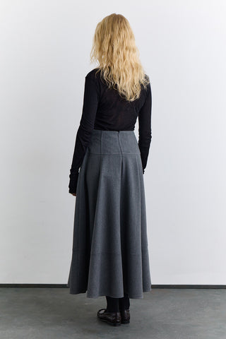 Structured Wide Skirt Grey