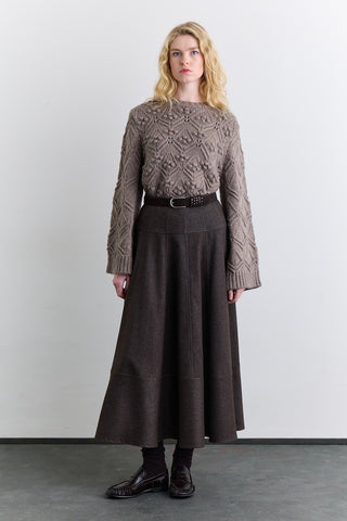 Structured Wide Skirt Mink