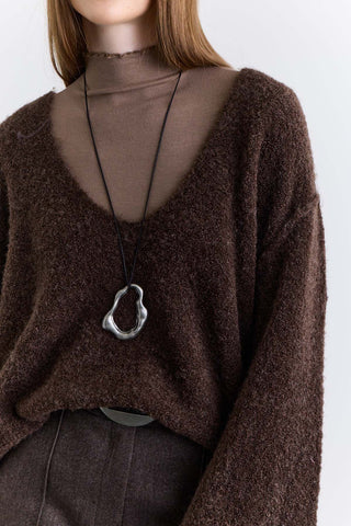 Soft Touch Knit Sweater Dark Brown
