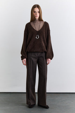 Soft Touch Knit Sweater Dark Brown