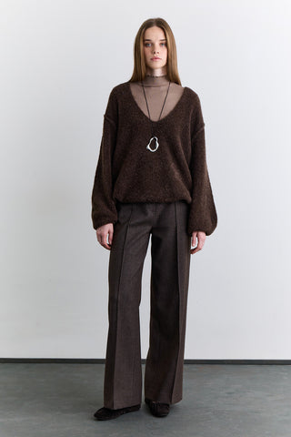 Soft Touch Knit Sweater Dark Brown