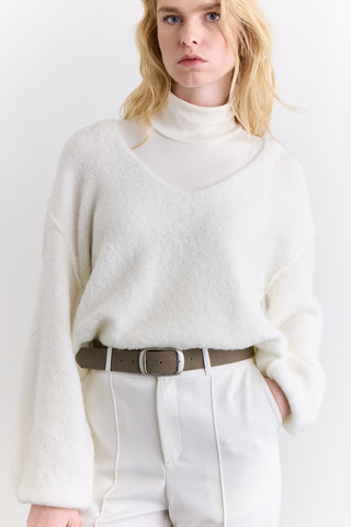 Soft Touch Knit Sweater Ecru