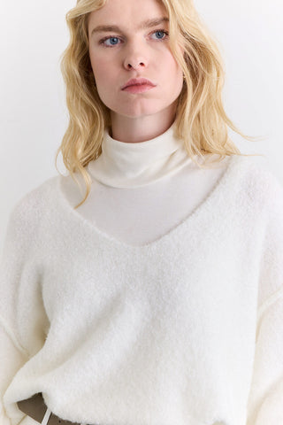 Soft Touch Knit Sweater Ecru