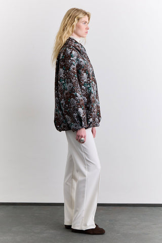 Jacquard Pattern Statement Jacket Brown