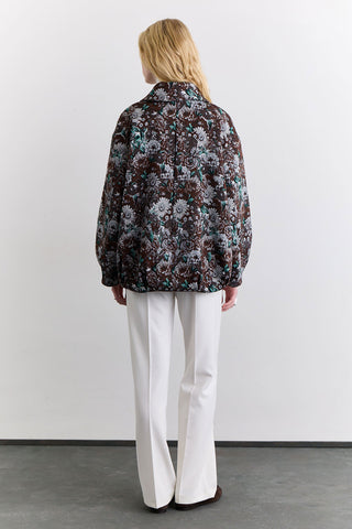 Jacquard Pattern Statement Jacket Brown