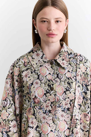 Jacquard Pattern Statement Jacket Powder