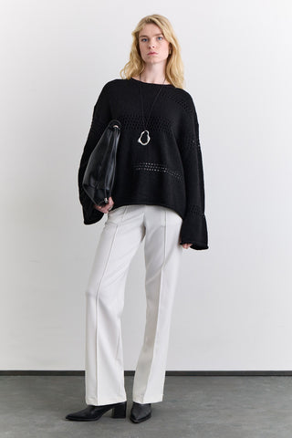 Open Knit Sweater Black
