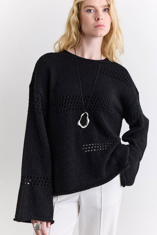 Open Knit Sweater Black