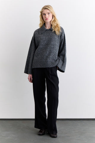 Wide Collar Oversized Sweater Anthracite