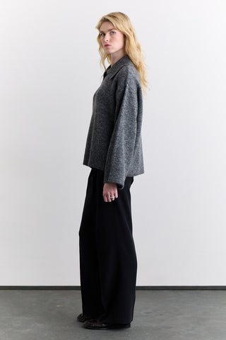 Wide Collar Oversized Sweater Anthracite