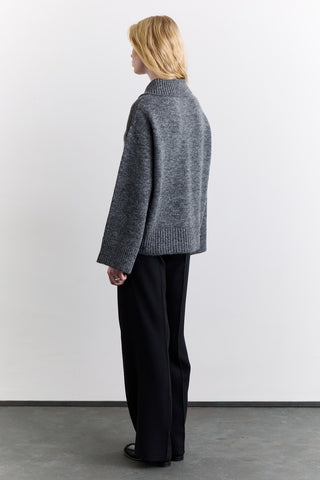 Wide Collar Oversized Sweater Anthracite