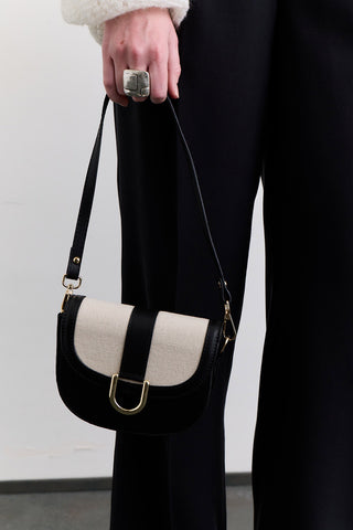 Toka Detaylı Kanvas Çanta Siyah