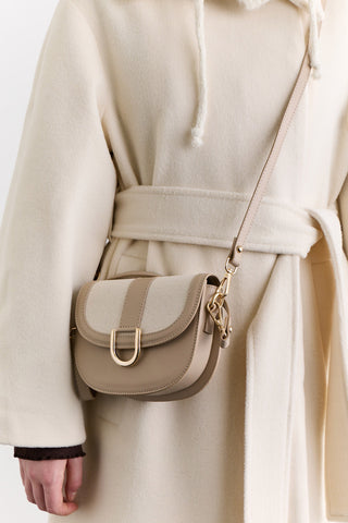 Buckle Detail Canvas Bag Beige