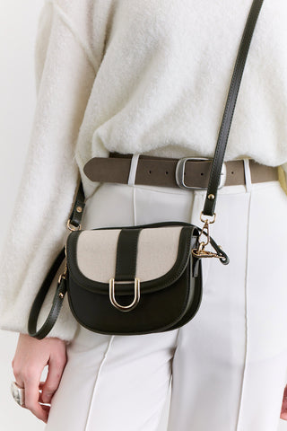 Buckle Detail Canvas Bag Khaki