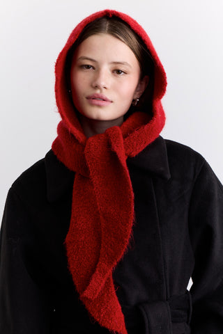 Soft Touch Tie Hood Red