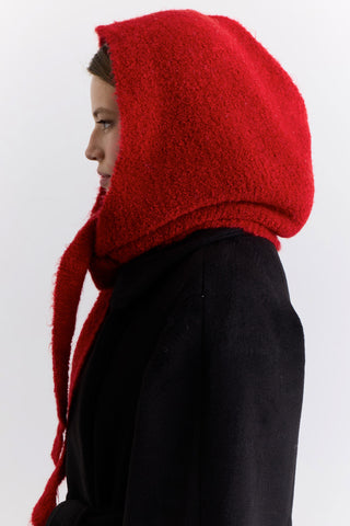 Soft Touch Tie Hood Red
