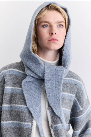 Soft Touch Tie Hood Blue