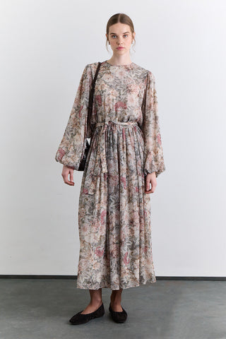 Patterned Wide Sleeve Dress Bouquet