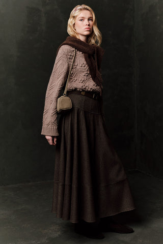 Structured Wide Skirt Mink