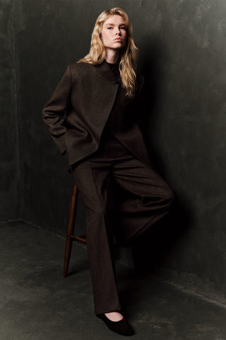 Classic Pleated Trousers Mink