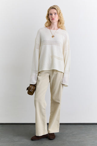 Open Knit Sweater Ecru