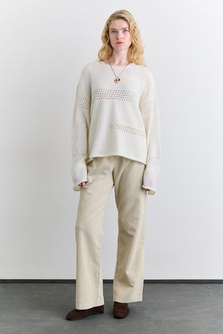 Open Knit Sweater Ecru