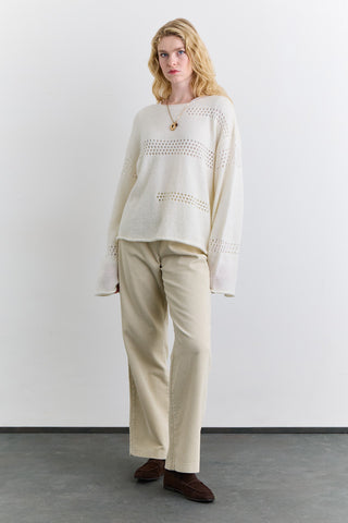 Open Knit Sweater Ecru