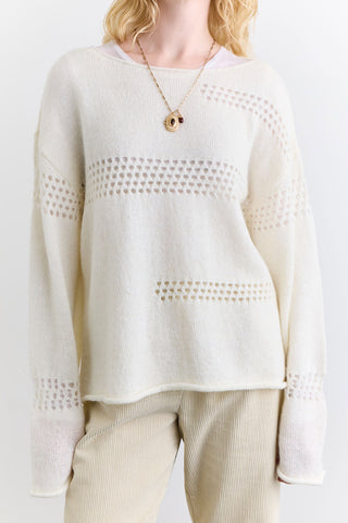 Open Knit Sweater Ecru
