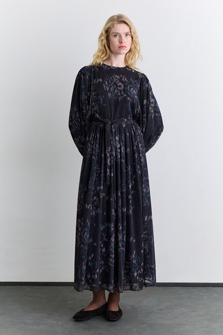 Patterned Wide Sleeve Dress Floral Brush