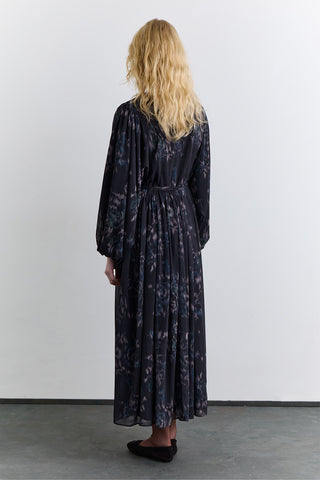 Patterned Wide Sleeve Dress Floral Brush