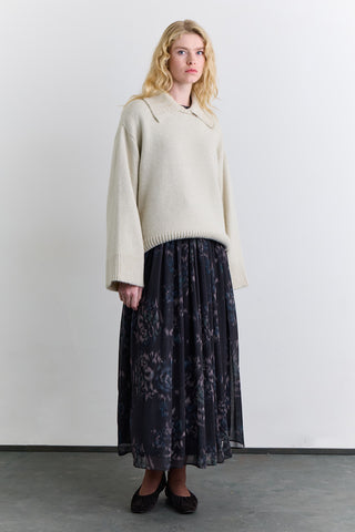 Patterned Wide Sleeve Dress Floral Brush