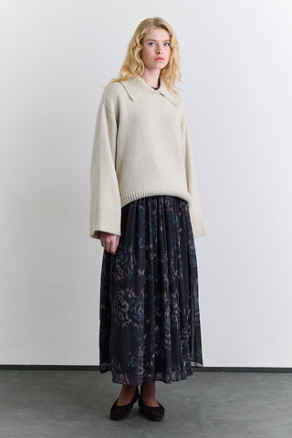 Wide Collar Oversized Sweater Stone