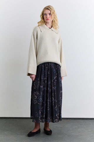 Wide Collar Oversized Sweater Stone
