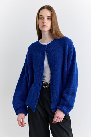 Soft Touch Buttoned Cardigan Blue