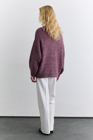 Chunky Button Knit Cardigan Burgundy