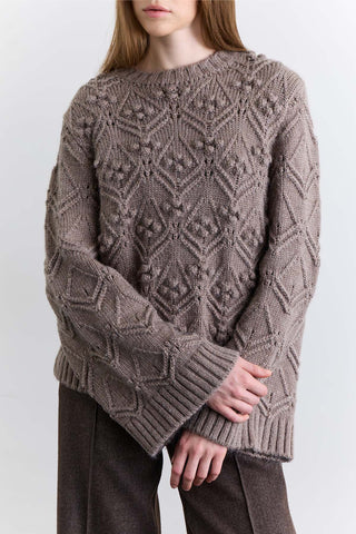 Pointelle Knit Sweater Mink