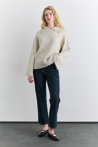 Wide Collar Oversized Sweater Stone