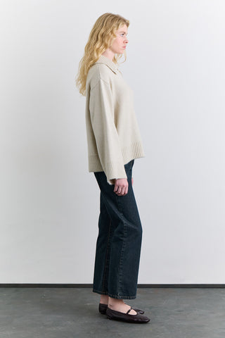 Wide Collar Oversized Sweater Stone
