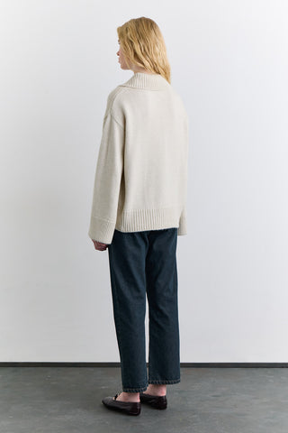 Wide Collar Oversized Sweater Stone