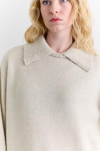 Wide Collar Oversized Sweater Stone