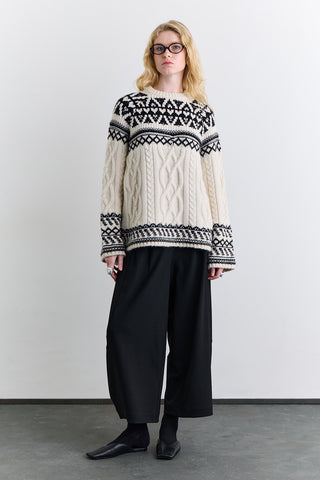 Nordic Pattern Sweater Ecru