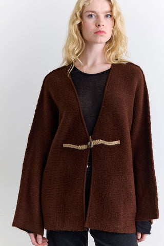 Norway Button Knit Cardigan Brown