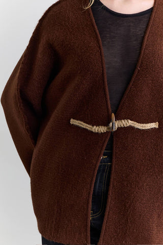 Norway Button Knit Cardigan Brown