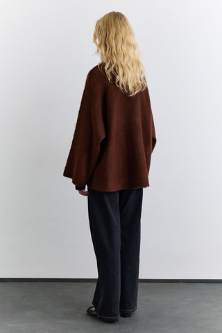 Norway Button Knit Cardigan Brown
