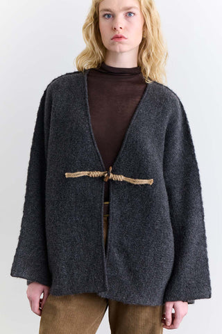 Norway Button Knit Cardigan Anthracite