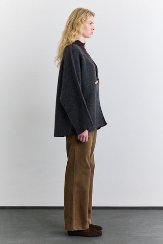 Norway Button Knit Cardigan Anthracite