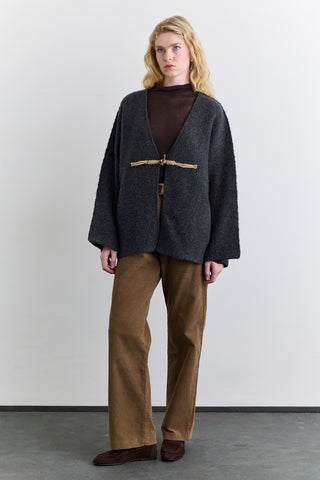 Norway Button Knit Cardigan Anthracite